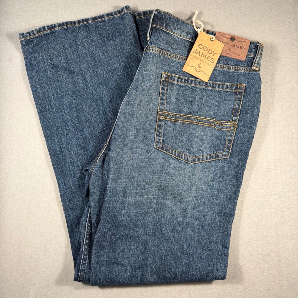 Cody James Mens Slim Bootcut Jeans 42x34 Medium Wash Denim Western Cowboy NWT